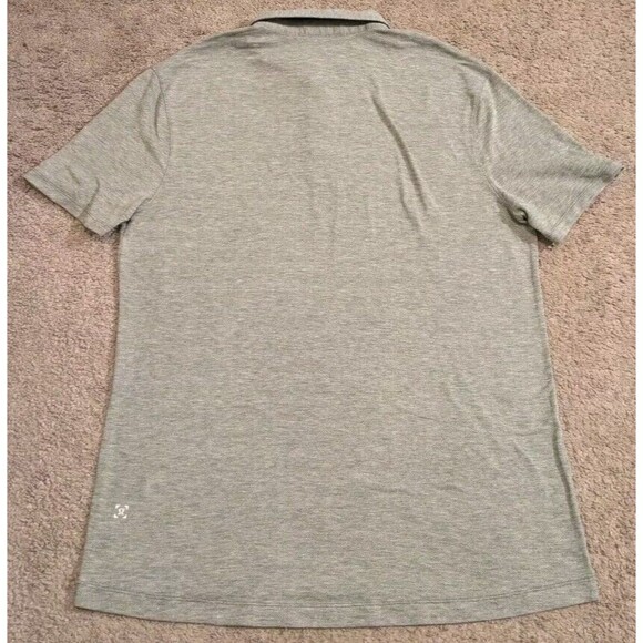 Lululemon Short Sleeve Gray Polo Shirt Men's Size Medium - Picture 2 of 4